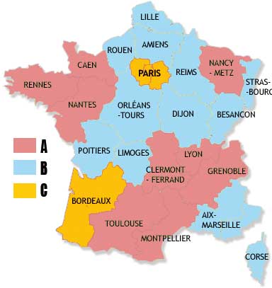 Carte de France scolaire