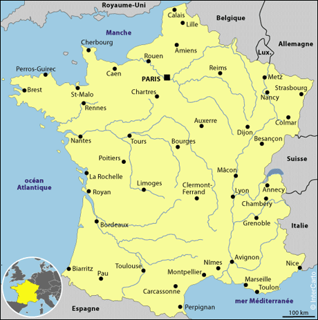 carte france grandes villes