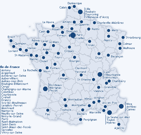 carte des villes