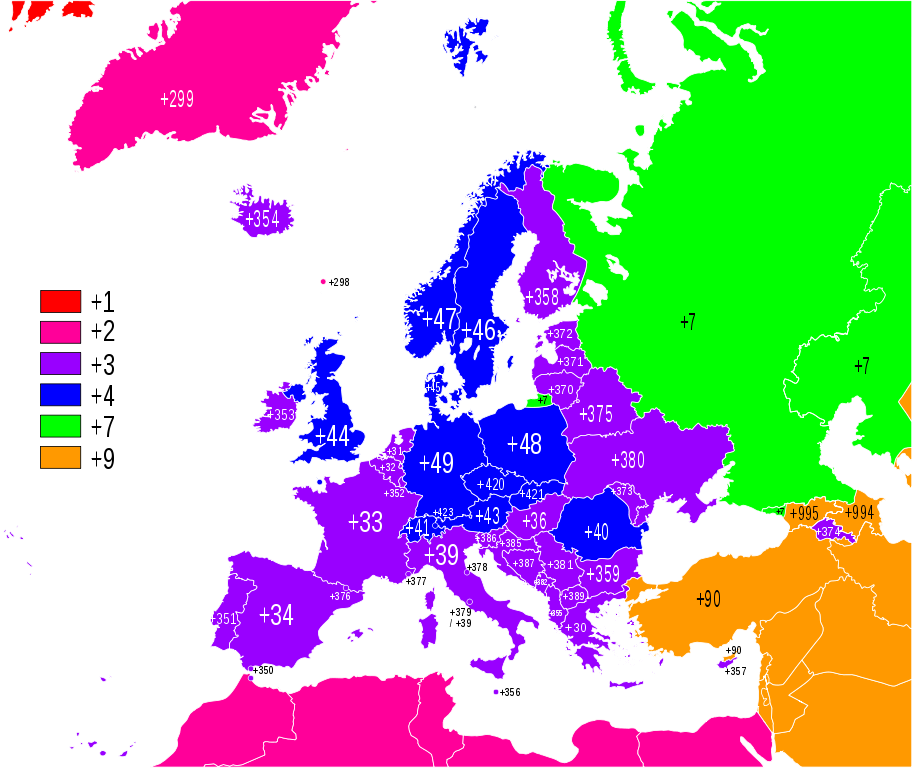 indicatifs telephoniques europe